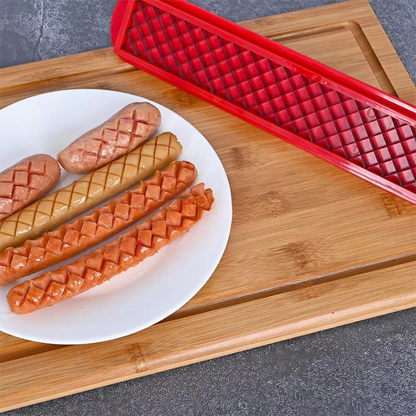 Hotdog-Schneider-perfecte Criss-Cross-sneden voor intensieve smaak