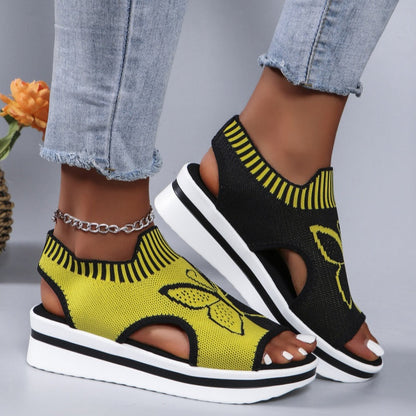 Mia – Dames Ademend Peeptoe Plateau Slippers