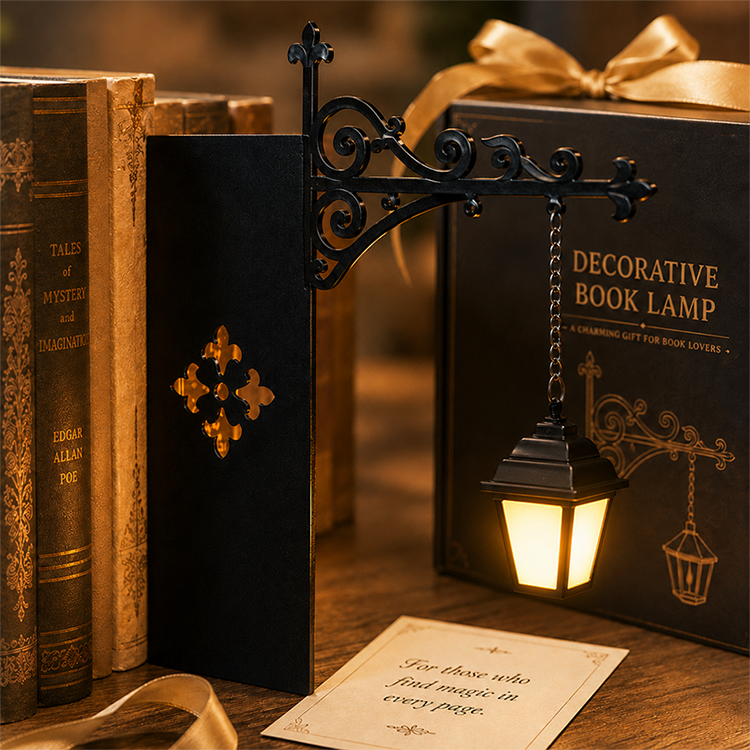Boekensteunen in de vorm van een miniatuur lantaarn — Gezellige gloed, duurzame sterkte