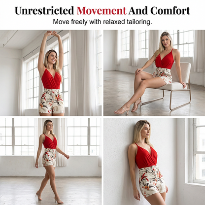 Hugs Zomerset – Dames Tweedelige met Tropische V-hals