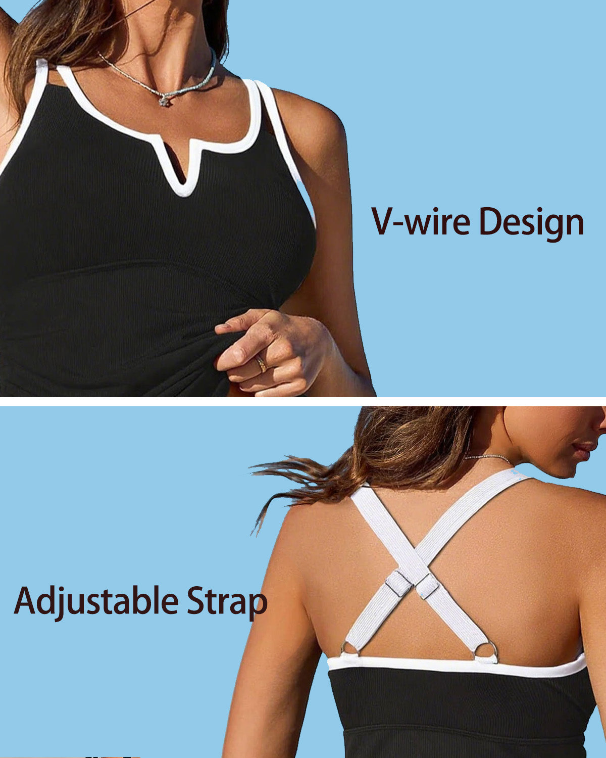 Fiona – Vrouwen Tweedelig Tankini Set voor een Platte Buik