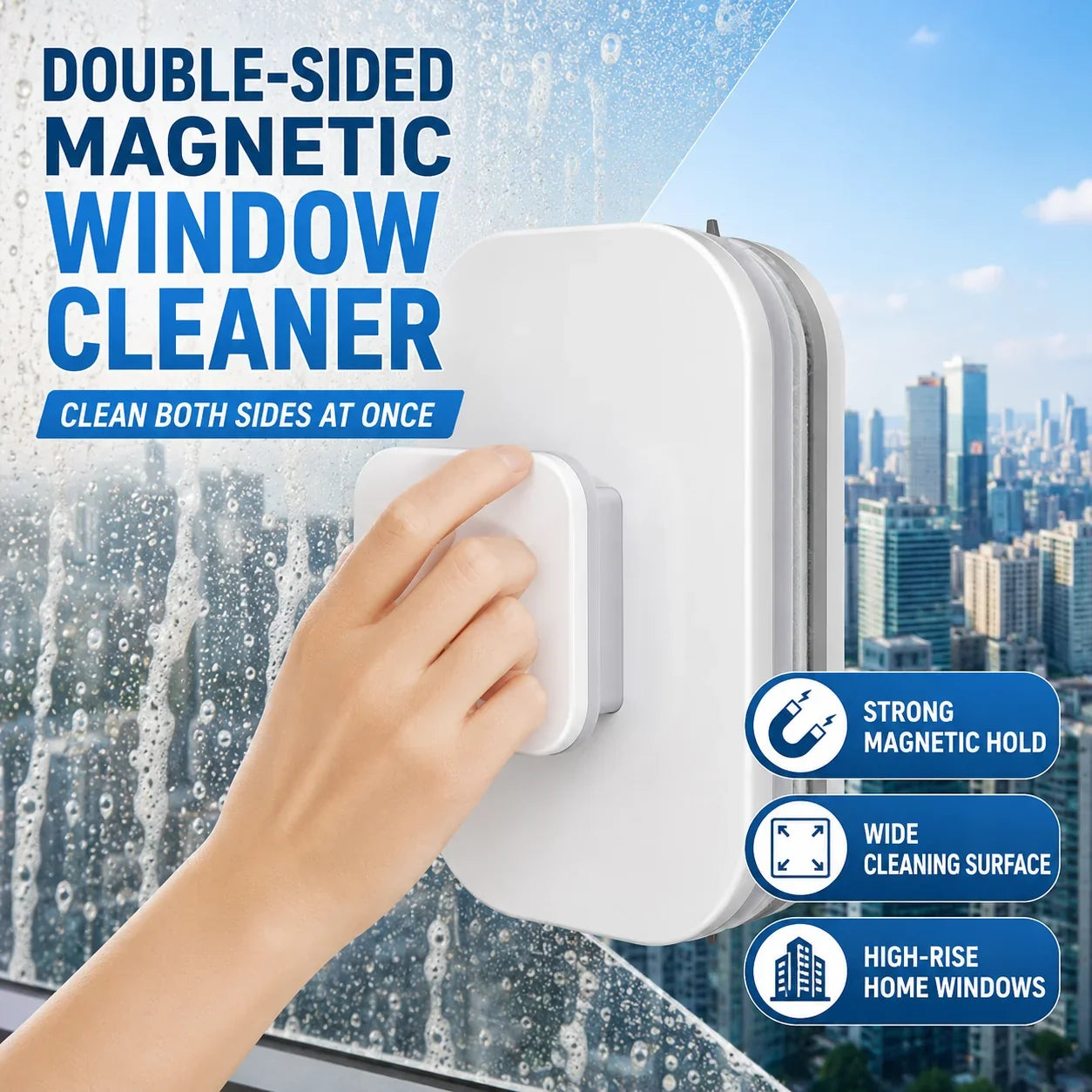ClearVista 6-in-1 Magnetische Reiniger – Glanzende Ramen, Moeiteloos Schoon