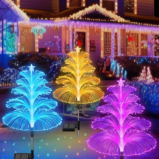 SolarGlow – Set van 3 kleurveranderende kerstbomen