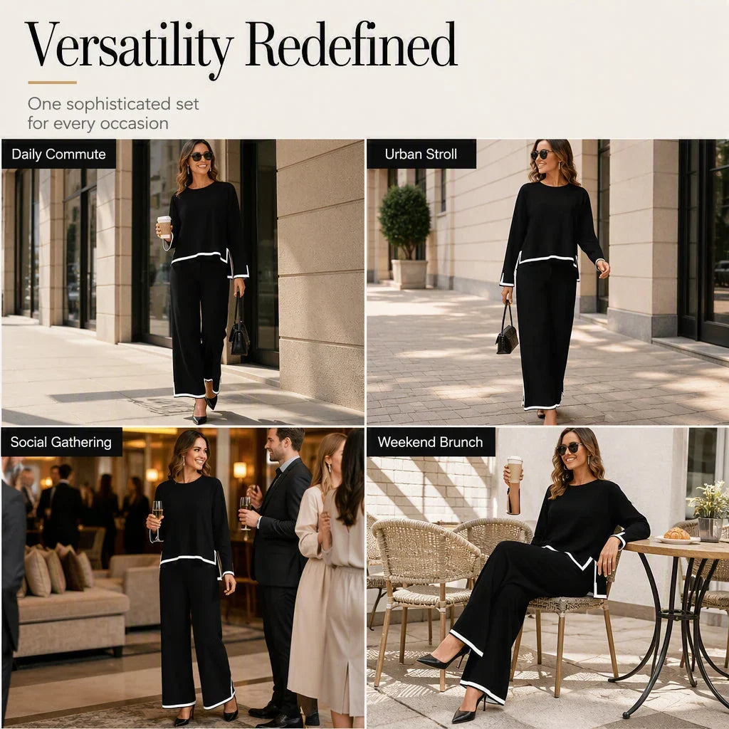 Heidi – Dames Everyday Set met Wijd Uitlopende Broek