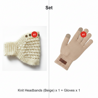 Grace – Gezellig gebreide hoofdband met bloemmotief en open bovenkant ontwerp