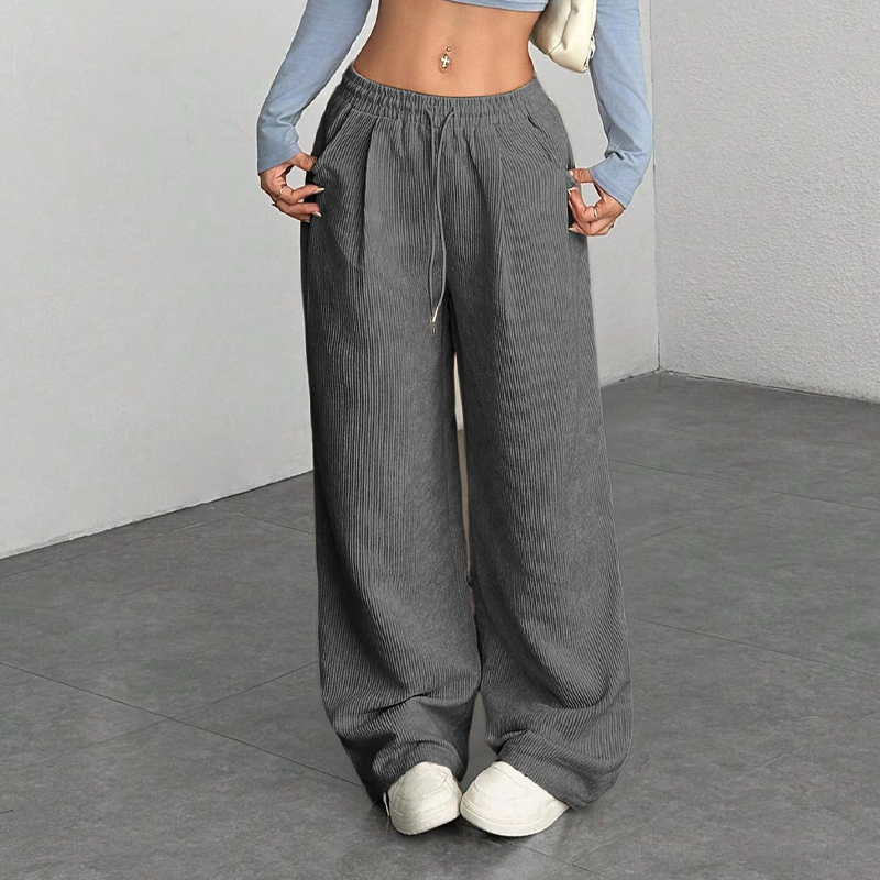 Mila — Wijde Corduroy Broek | 50% KORTING