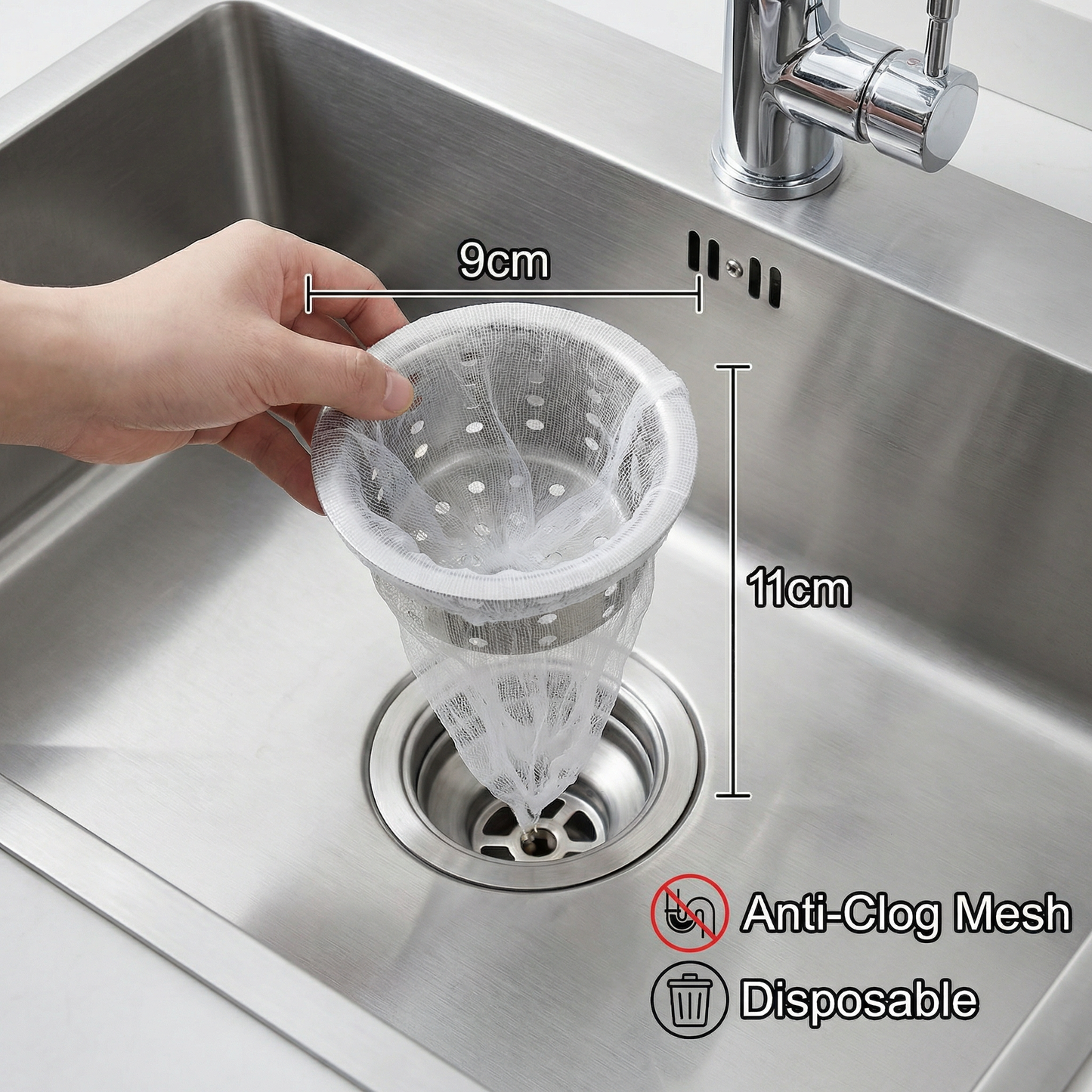ClearFlow — 100 stuks Wegwerp Afvoernetten | 1+1 GRATIS