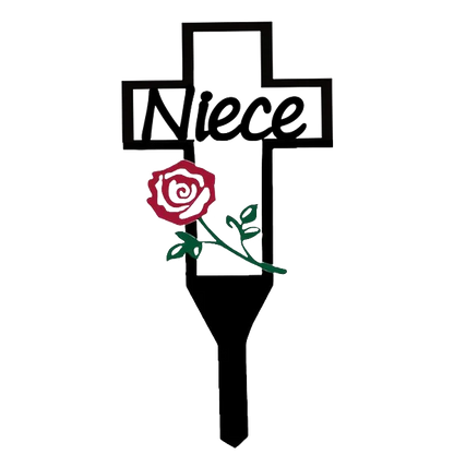 Variant image for Begraafplaatskruis - Duurzaam Herinneringssymbool voor Moeders met Roos-12