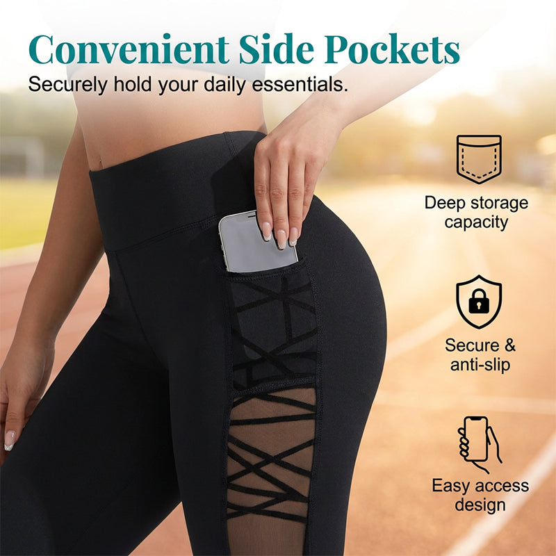 Maya – Ademend, Curve-Verhoger Yoga Leggings met Zakjes