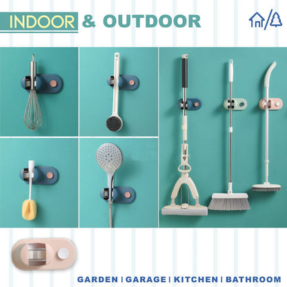 TidyGrip – Wandhouder voor bezems en schoonmaakgereedschap | 1+2 GRATIS