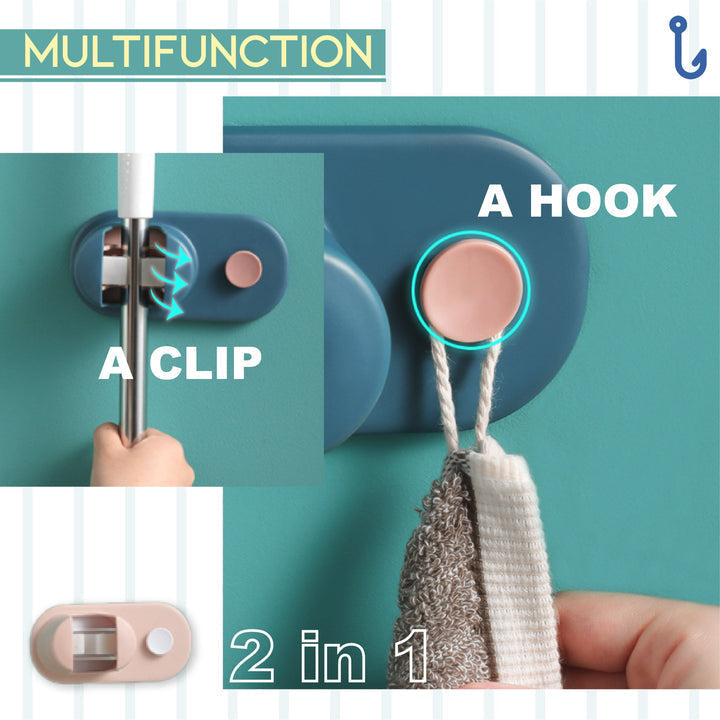 TidyGrip – Wandhouder voor bezems en schoonmaakgereedschap | 1+2 GRATIS