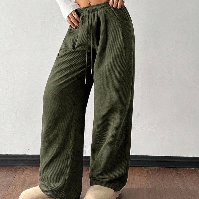 Mila — Wijde Corduroy Broek | 50% KORTING
