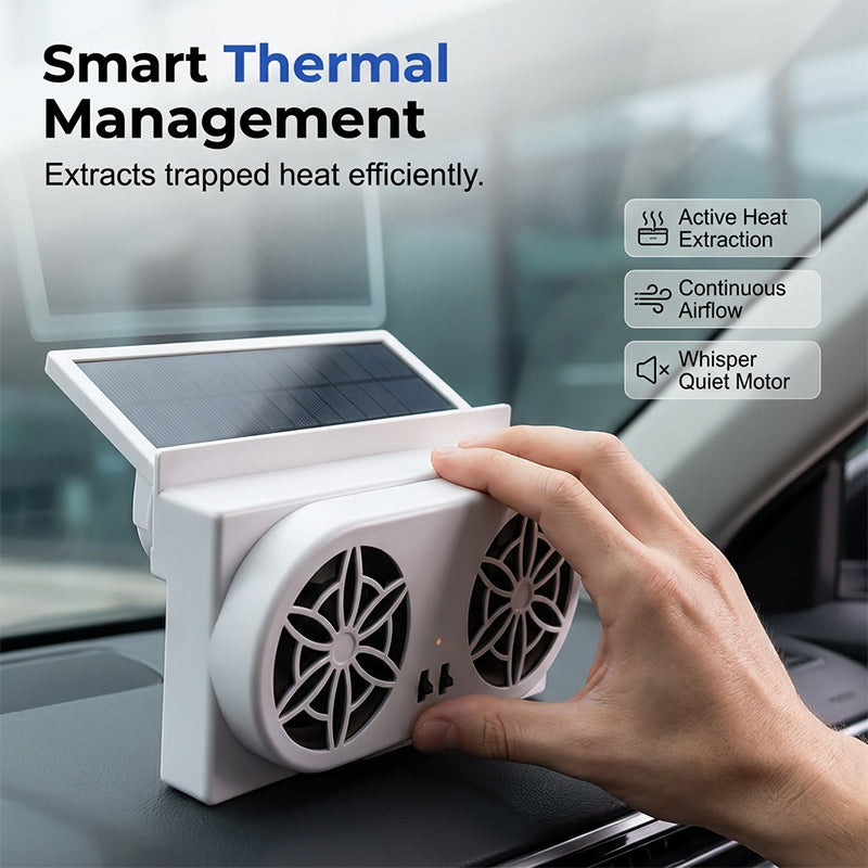 Zonne-auto-ventilator — Directe Koelcomfort