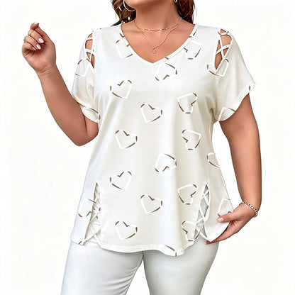 Mia – Dames ademend T-shirt met veterdetails aan de zijkanten