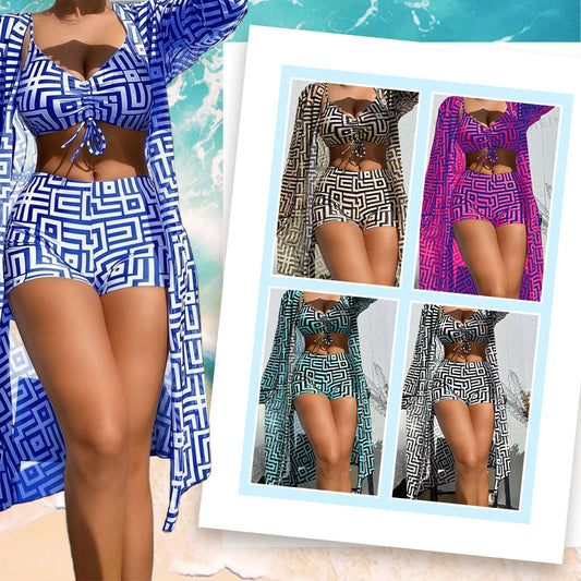 Luna – Dames 3-Delige Strandset met Rekbare Stof