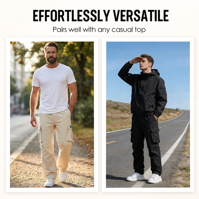Carter — Stretch cargobroek met verstelbare tailleband en zakken