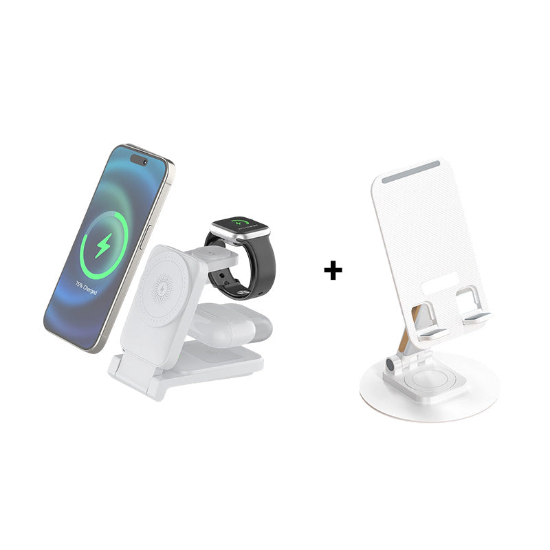 Voltiva 3-in-1 Opvouwbare Draadloze Power Hub – Moeiteloze Stroomvoorziening voor Alle Apparaten