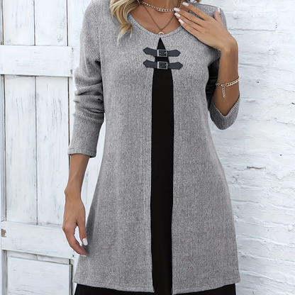 Sophie – Elegante A-lijnjurk met stijlvolle gespen | 50% KORTING