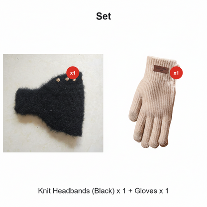 Grace – Gezellig gebreide hoofdband met bloemmotief en open bovenkant ontwerp