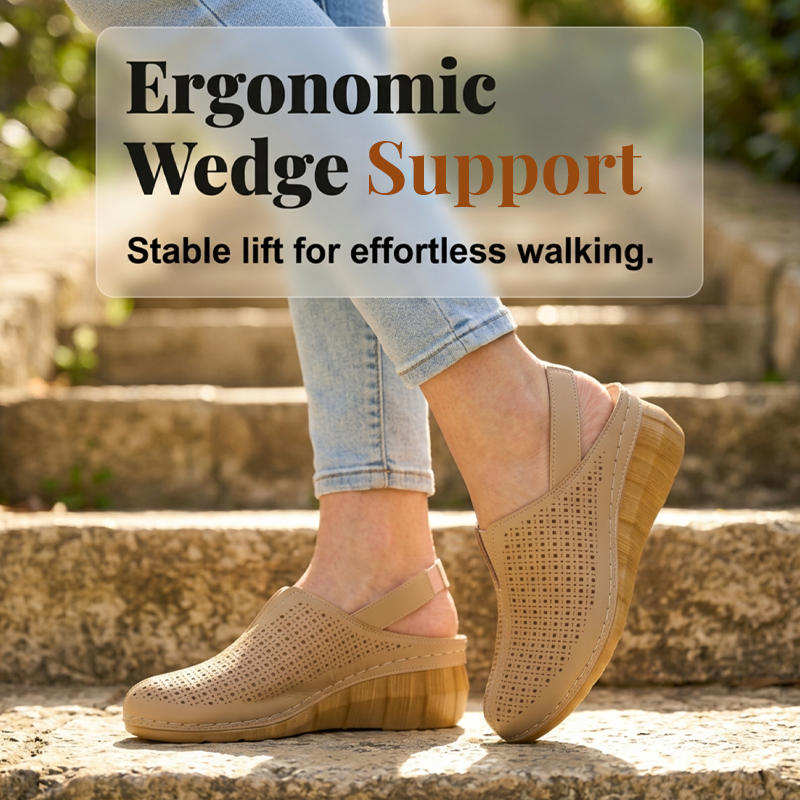 Ava – Geperforeerde Sleehak Sandalen met Bandjes voor Comfort de Hele Dag