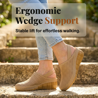 Ava – Geperforeerde Sleehak Sandalen met Bandjes voor Comfort de Hele Dag