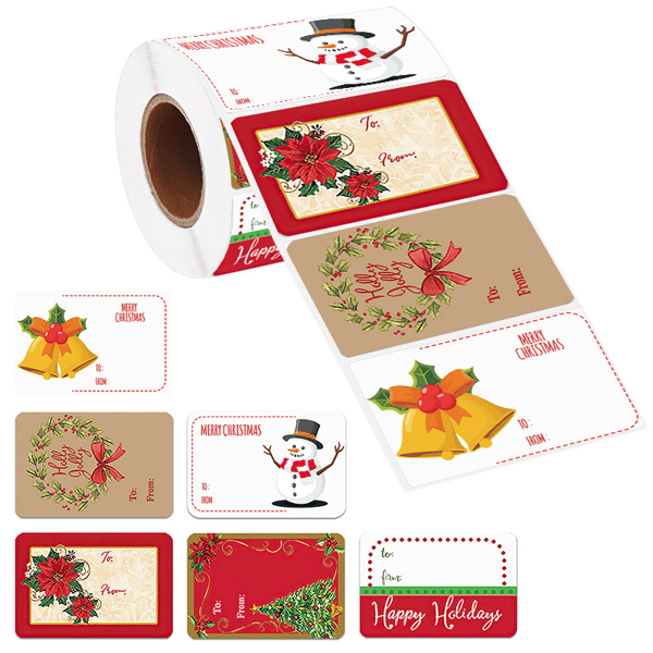 Zelfklevende kerstcadeau labels set van 500 stuks | 50% KORTING