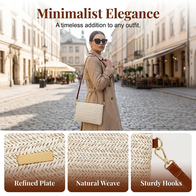 Ava – Gevlochten Schouderclutch met Metalen Glans