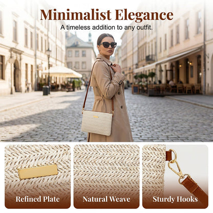 Ava – Gevlochten Schouderclutch met Metalen Glans
