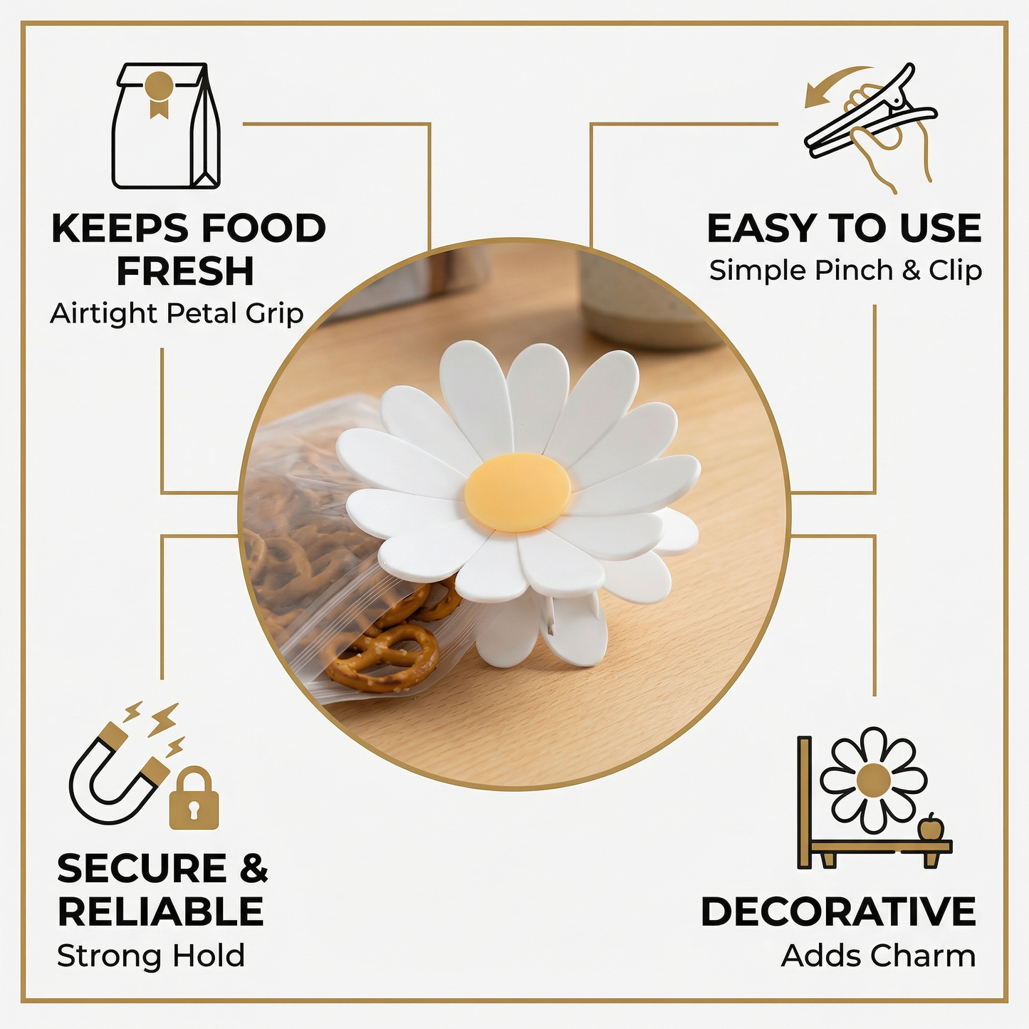 BloomSeal — Verse Snackclips Set van 4 stuks | 50% KORTING