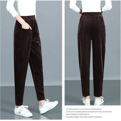 Carol - Dames corduroy broek met hoge taille