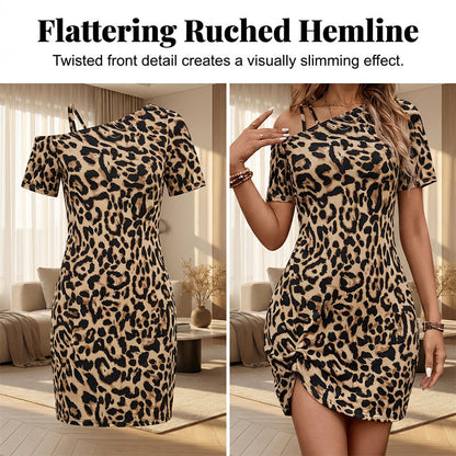 Everlyn — Leopard Mini Jurk | 50% KORTING
