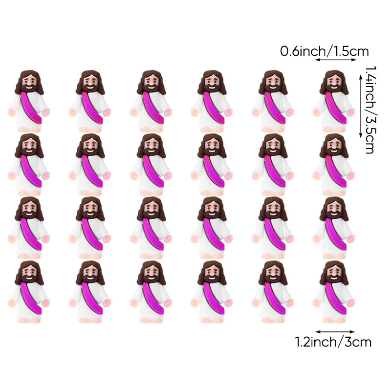 24 mini Jezusfiguurtjes voor paasdecoratie