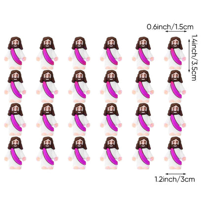 24 mini Jezusfiguurtjes voor paasdecoratie