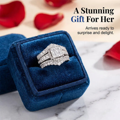 Juliana – Prinsesgeslepen Zirkonen Ring met Witgoud Look