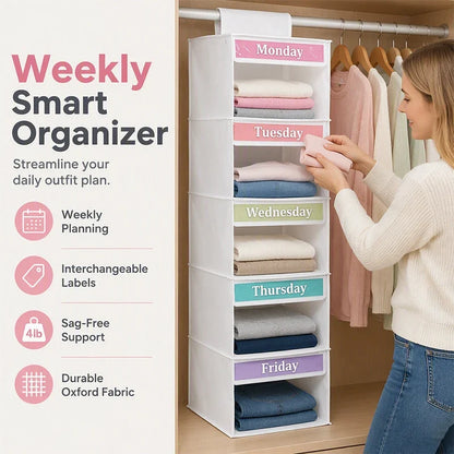 ClarityNest Hangende Organizer met 5 Compartimenten – Makkelijke Orde in de Kast