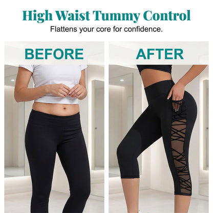 Maya – Ademend, Curve-Verhoger Yoga Leggings met Zakjes