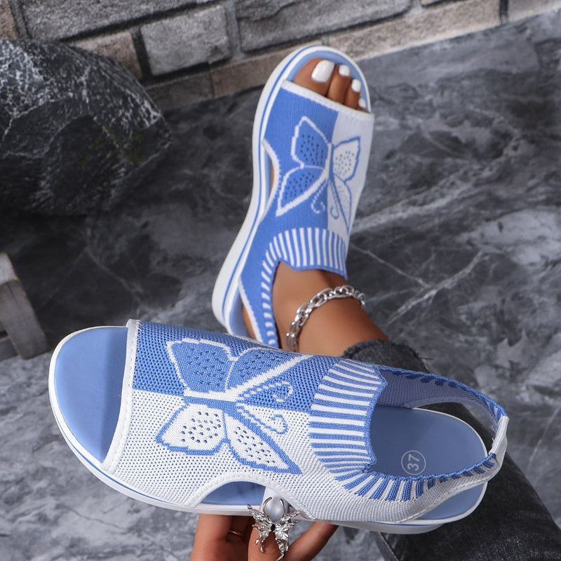Mia – Dames Ademend Peeptoe Plateau Slippers