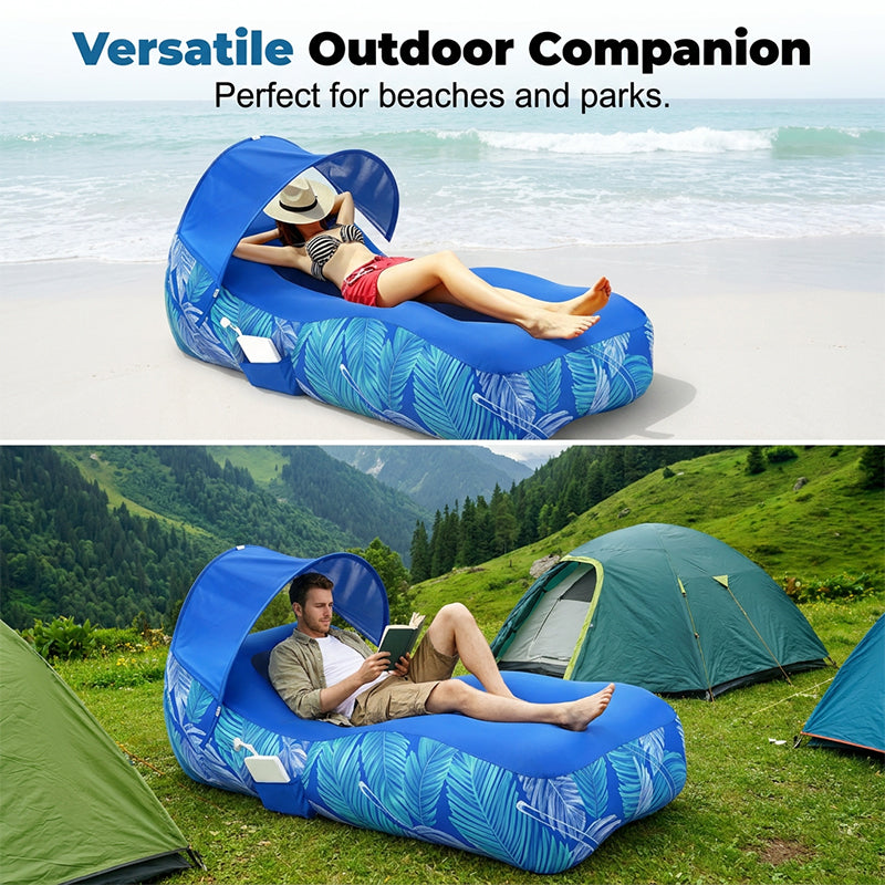 AeroShade Lounge — Ultieme Schaduw, Luxe Comfort
