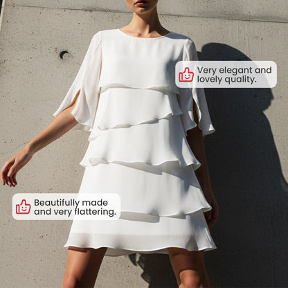 Celia – Elegante Ruffle Jurk | 50% KORTING