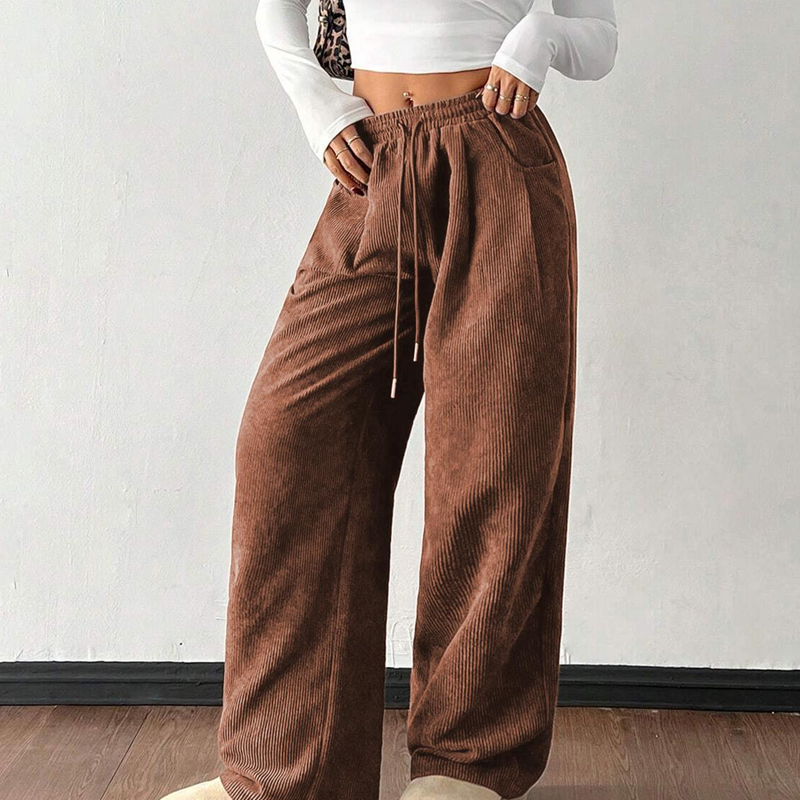 Mila — Wijde Corduroy Broek | 50% KORTING