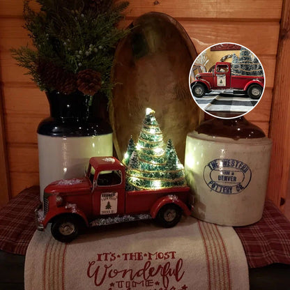 KerstTruck - Kerst rode boerderij Truck decoratie | 50% KORTING