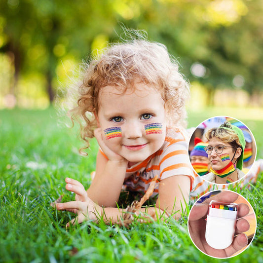 Rainbow face body paint