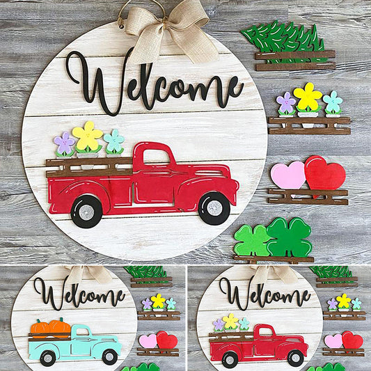 Verwisselbaar vintage welkomst bord