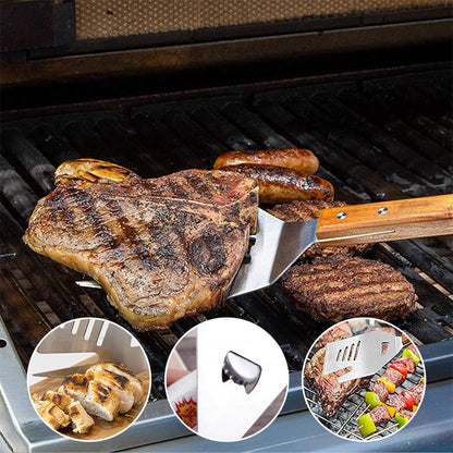 5-in-1 grillspatelvork met mes BBQ-gereedschap