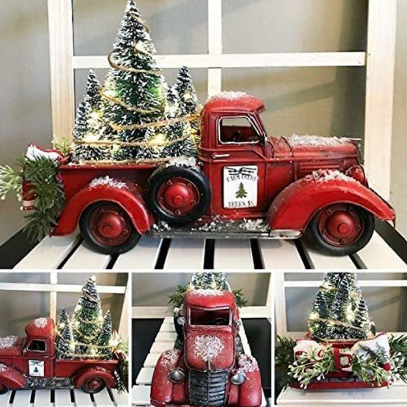 KerstTruck - Kerst rode boerderij Truck decoratie | 50% KORTING