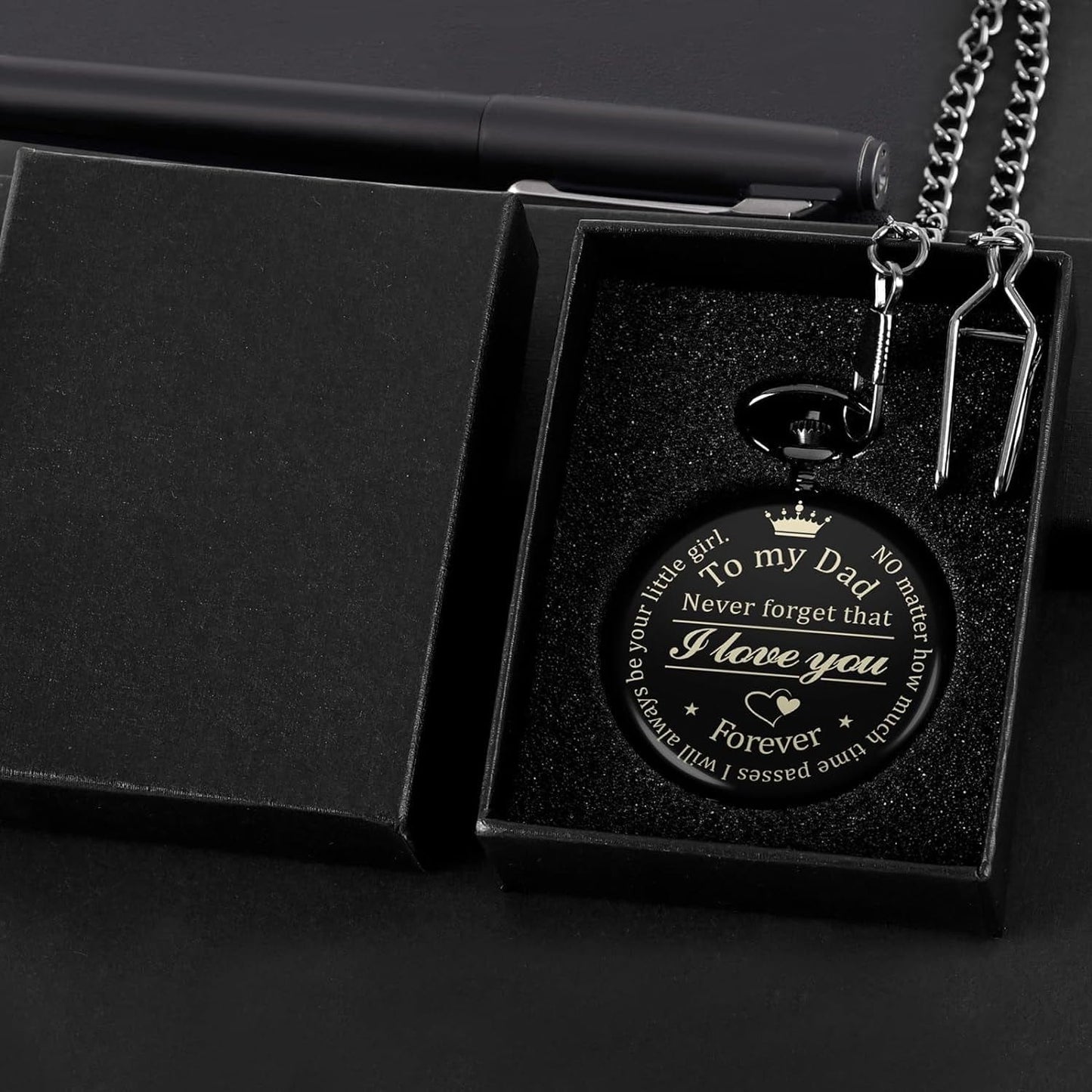 Zakhorloge Heren - Tijdloos Design met Persoonlijke Gravure en Ketting