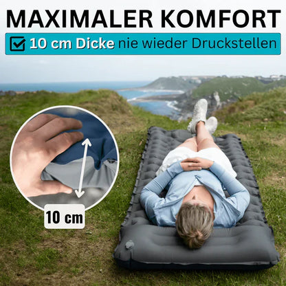 SleepCamp - Snel opblaasbaar matras met geïntegreerd hoofdkussen | 50% KORTING