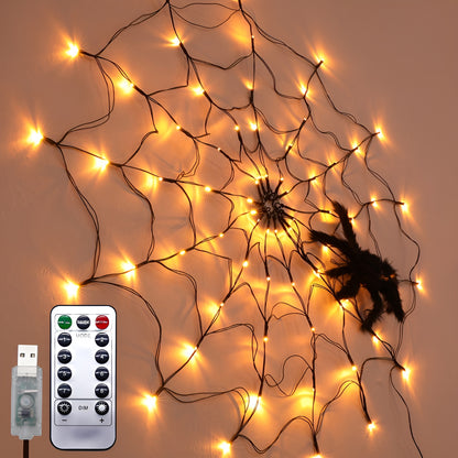 LumosDecor - Halloween decoratieve verlichting Spinneweb LED-verlichting | 50% KORTING