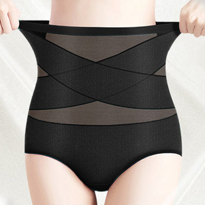 Zijden hoge taille cross-over bodyshaping slipje