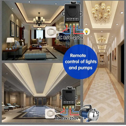 Draadloze afstandsbedieningsschakelaar en ontvangerset, geen bedrading